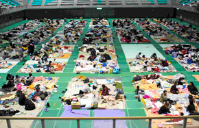 避難所（山形市総合スポーツセンター）